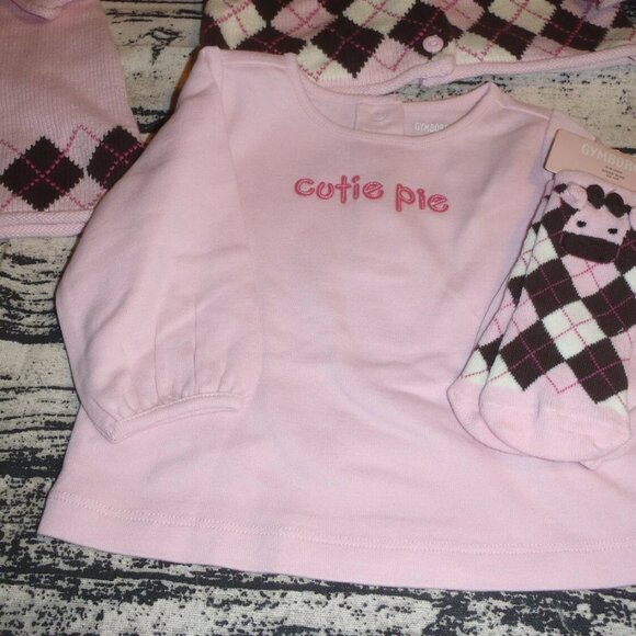 Gymboree Argyle Animals 3-6 Month Socks Sweater Shirt Dress Outfit NWT - Picture 2 of 3